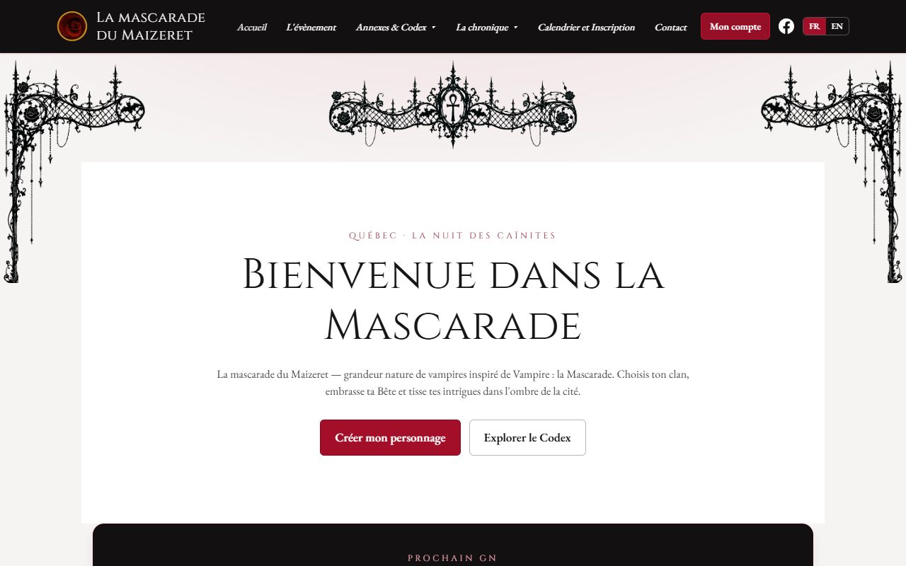 Aperçu du site La Mascarade du Maizeret