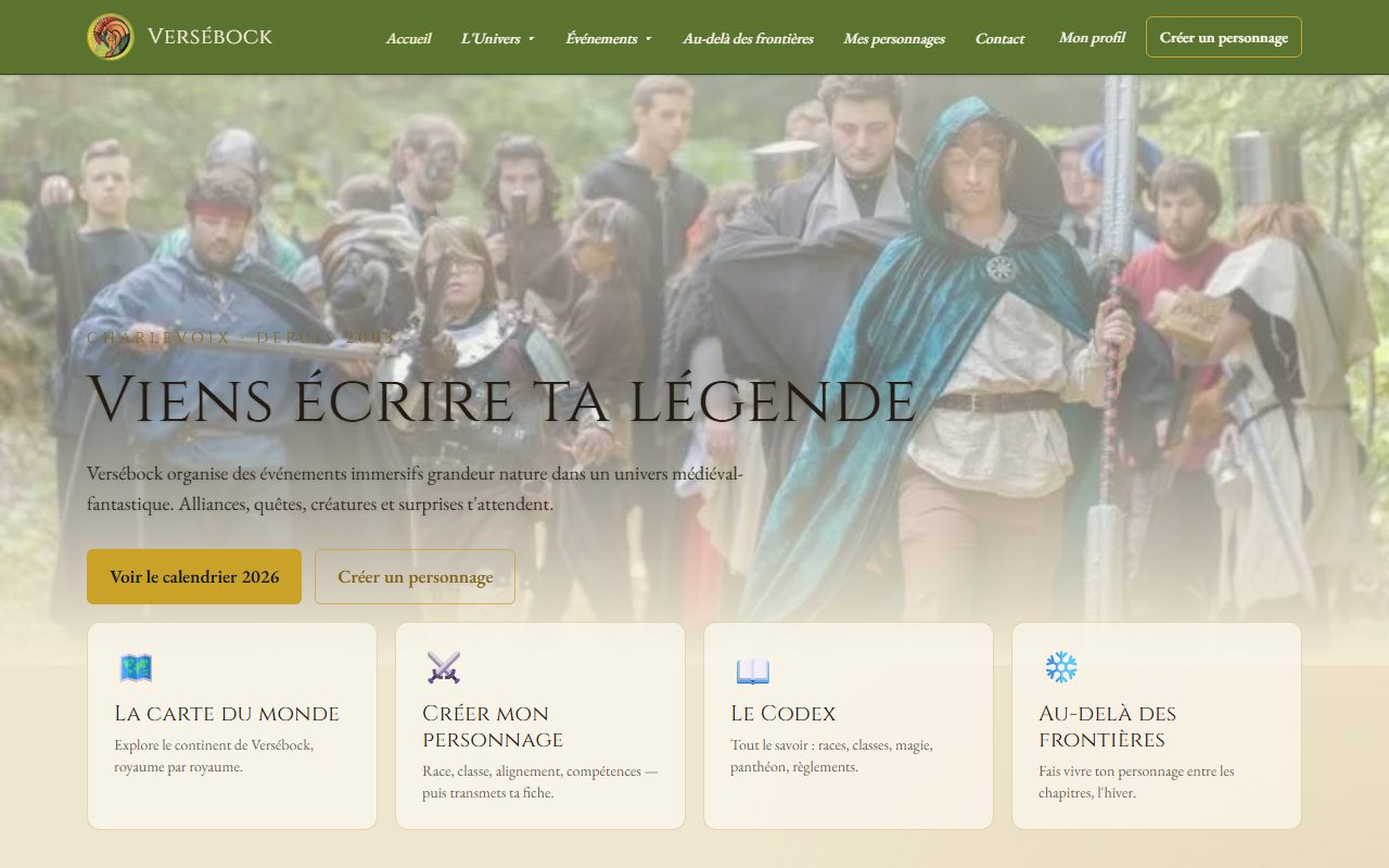Aperçu du site Versébock